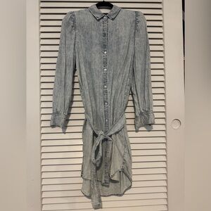 Rails Light Blue Chambray Long Sleeve Dress
